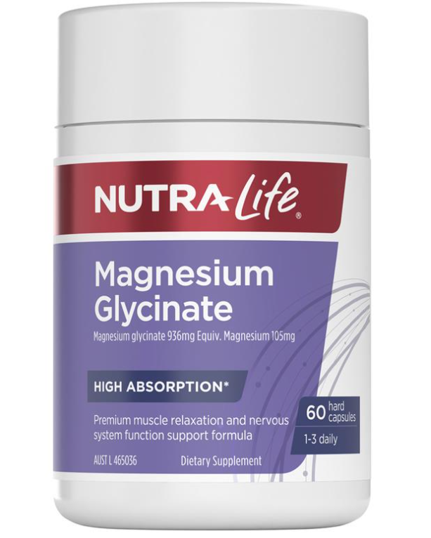 Nutra Life Magnesium Glycinate 纽乐甘氨酸镁 60粒【保质期2029/05】
